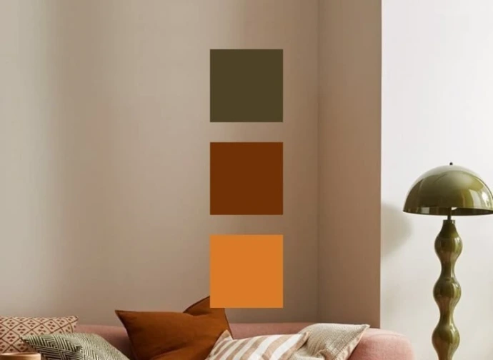 Interior colour palette showing coordinated neutral and warm tones