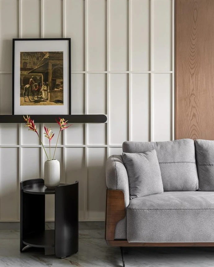 Modern bedroom interior with custom wardrobe designed by Kalakaar Homes